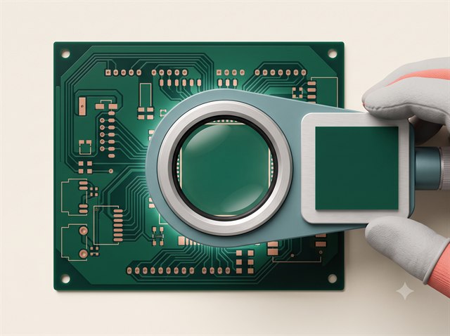 PCB surface under neutral appearance inspection.