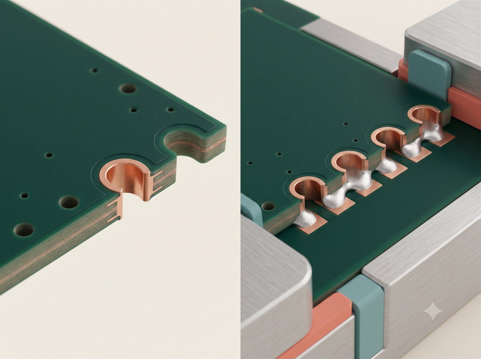 Engineering detail for castellated holes