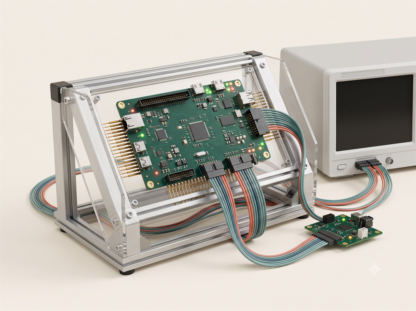Powered functional test fixture for a PCB assembly