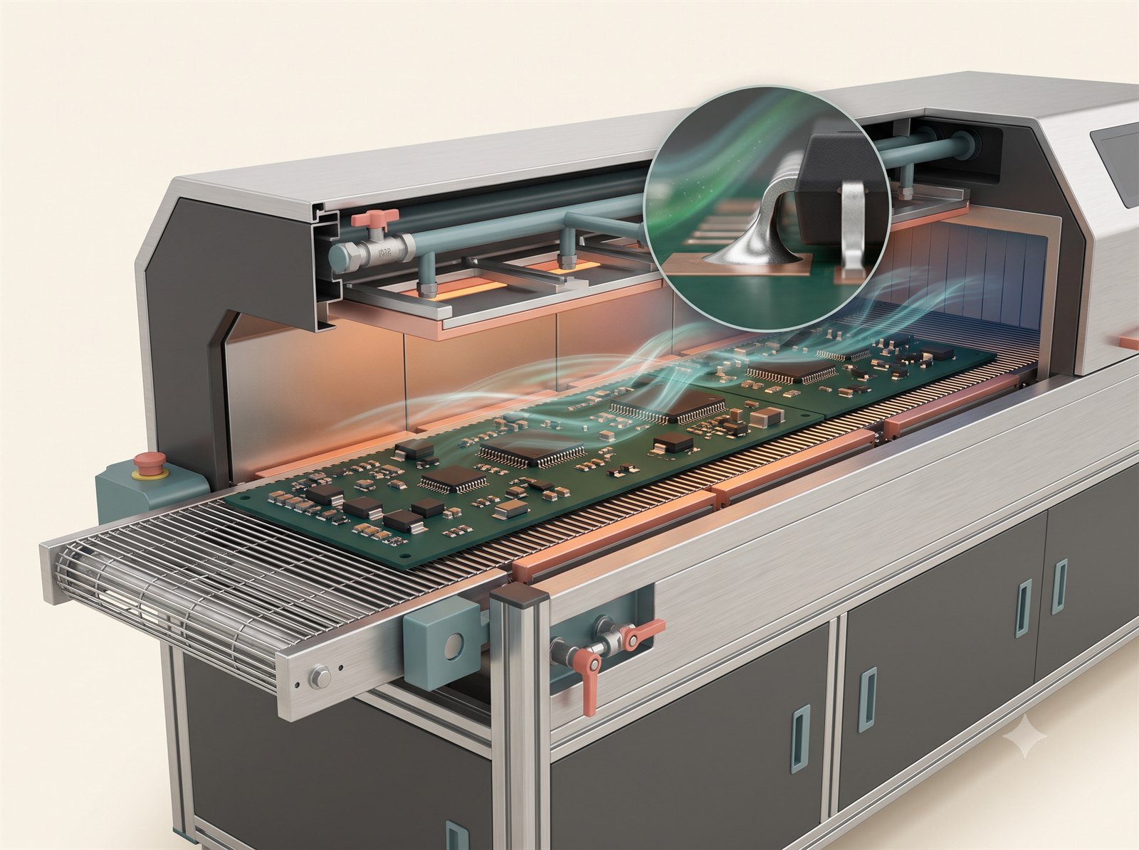 Engineering detail for nitrogen reflow soldering