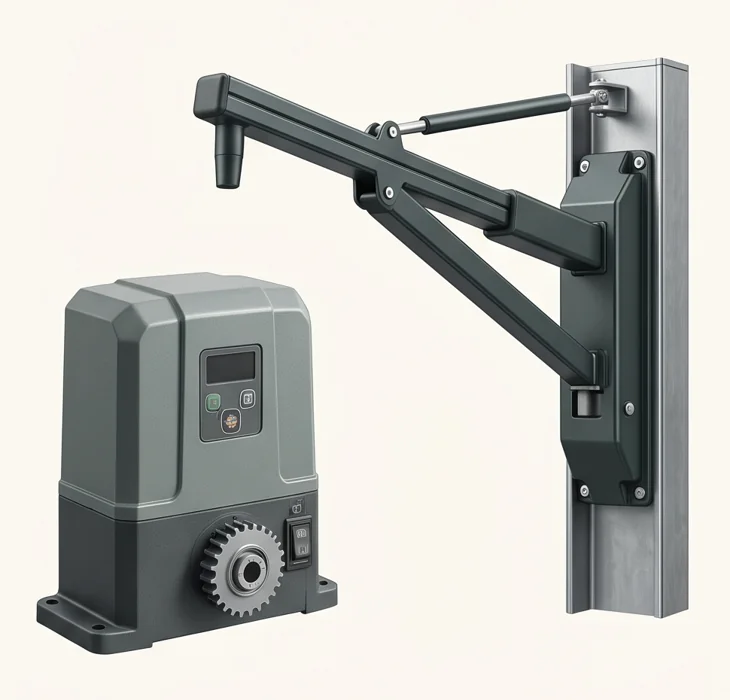 Motorised gate drive and operating arm