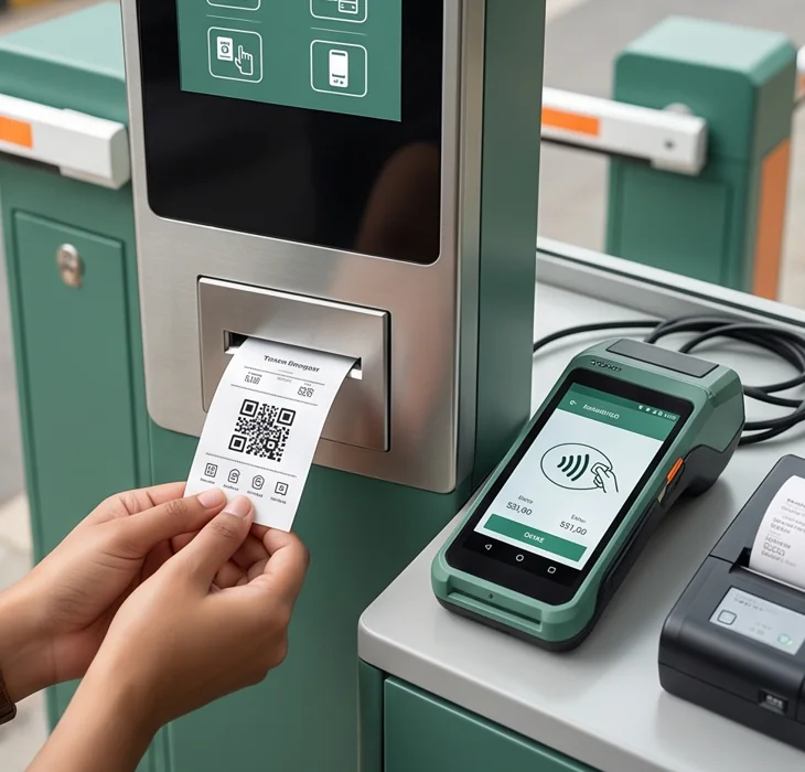 Ticket dispenser and electronic payment terminal