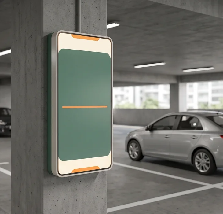 Parking-zone availability display at a decision point
