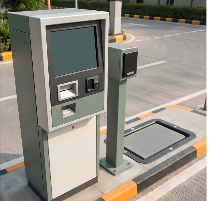 Parking barrier and entry lane equipment