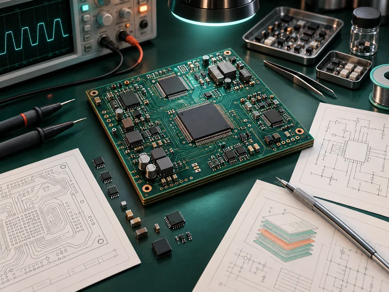Precision PCB architecture workbench prepared for circuit design and verification
