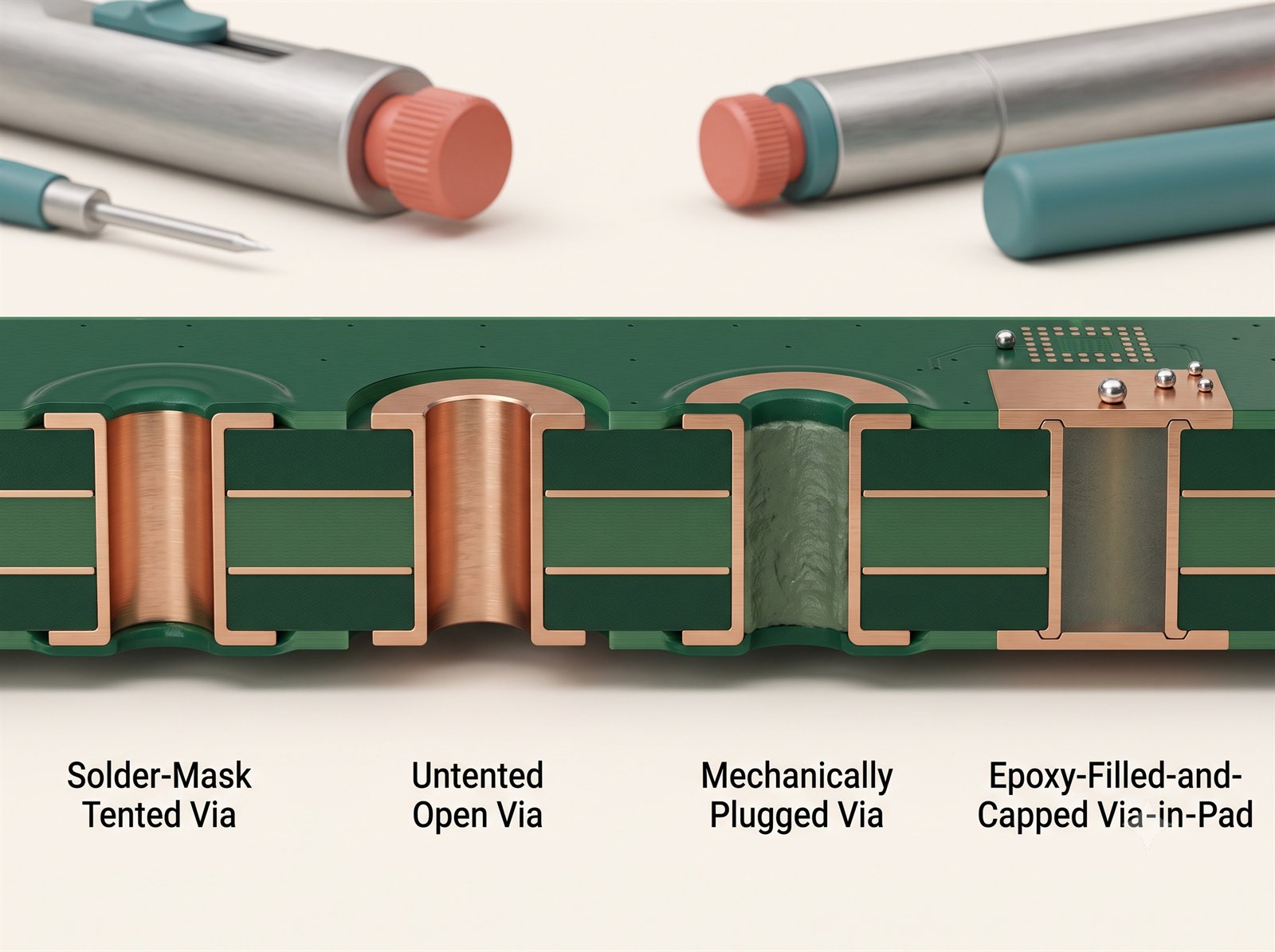Engineering detail for via covering