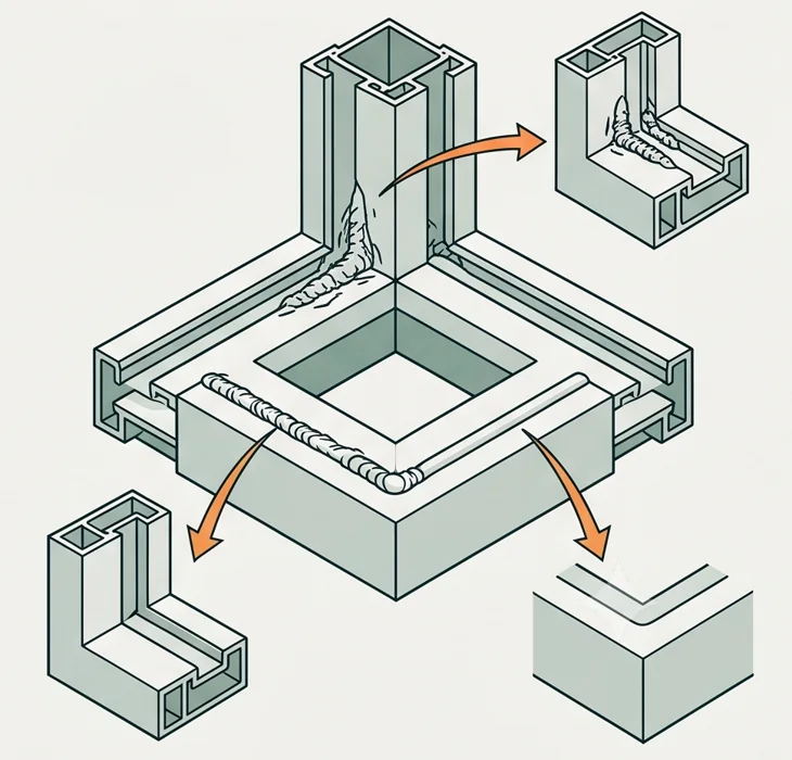 Illustration of inner and outer weld bead removal