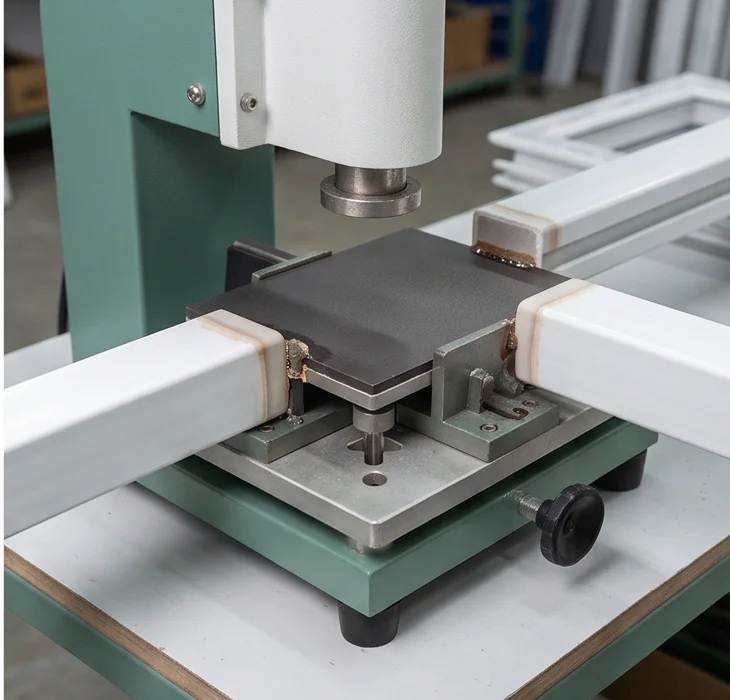 Hot plate warming aligned uPVC profile ends