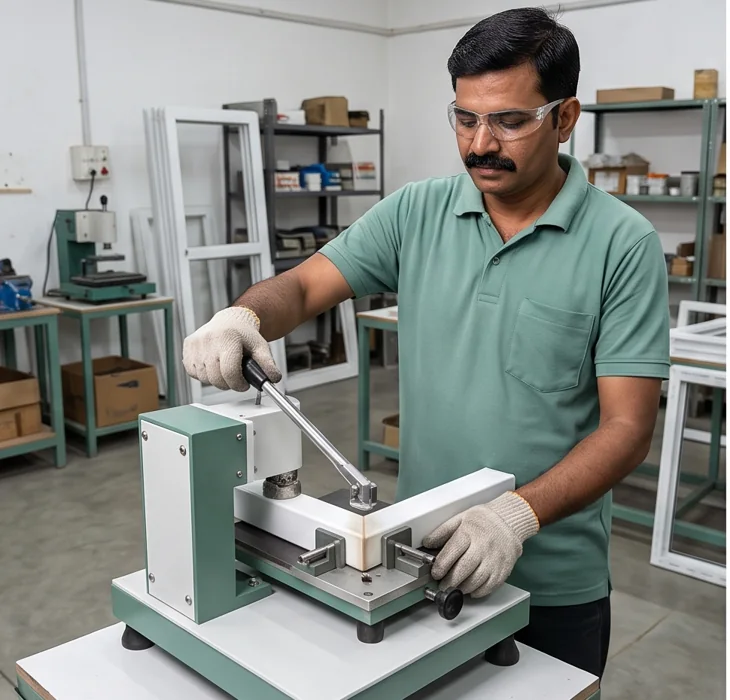 Operator clamping a corner fusion joint
