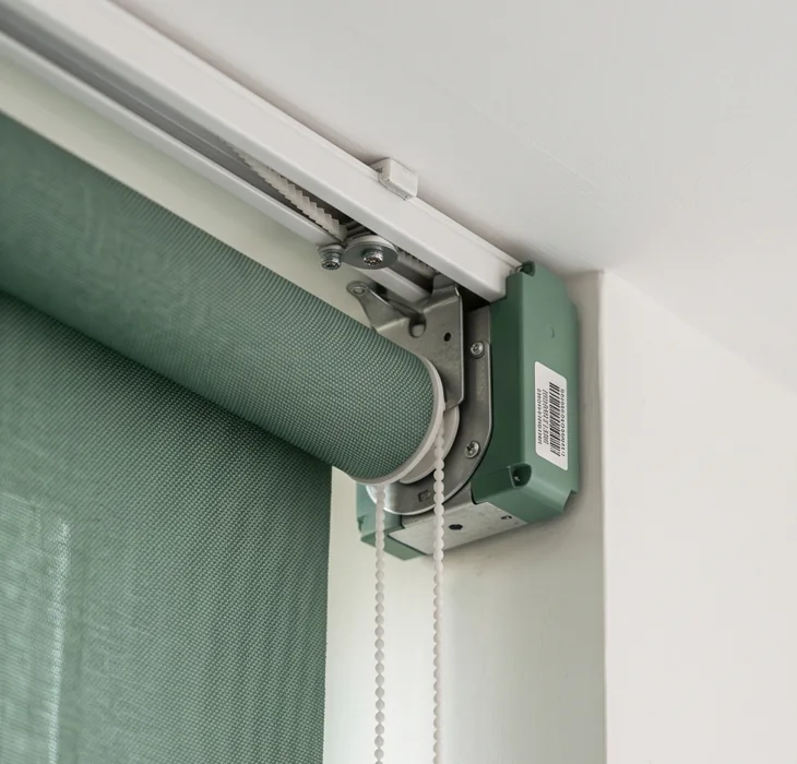 Window shade motor and mounting detail