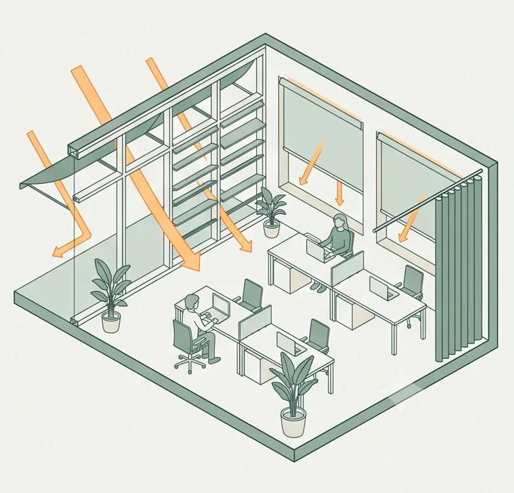 Illustrated window and shade control zones